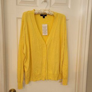 1X Beautiful bright Yellow 4 button boxy Cardigan by Ellos